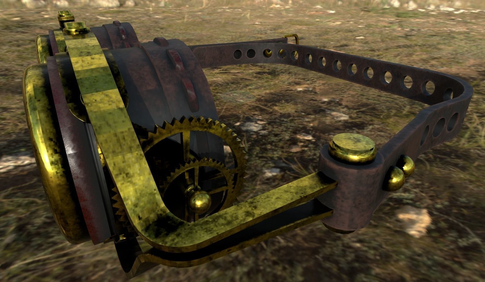 Glass - Steampunk Low-poly 3D model_3