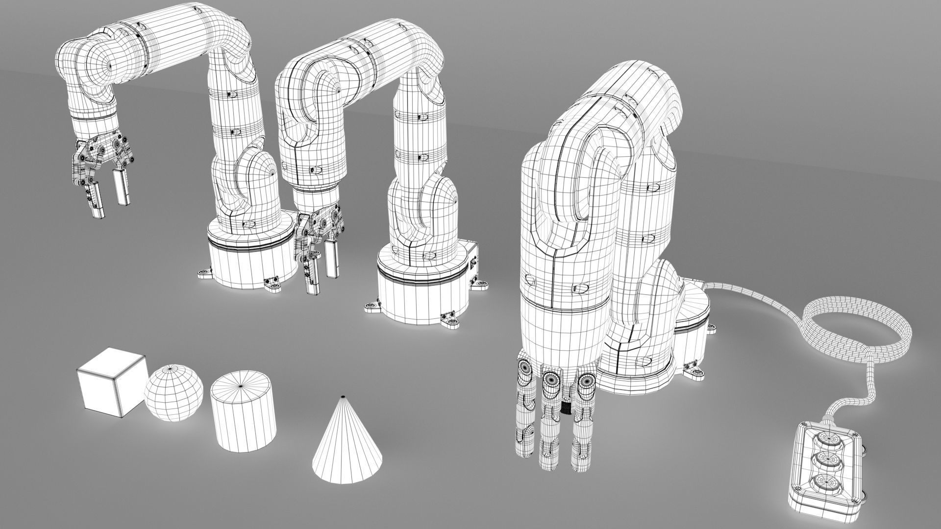 Industrial Robotic arms set 3D model_18