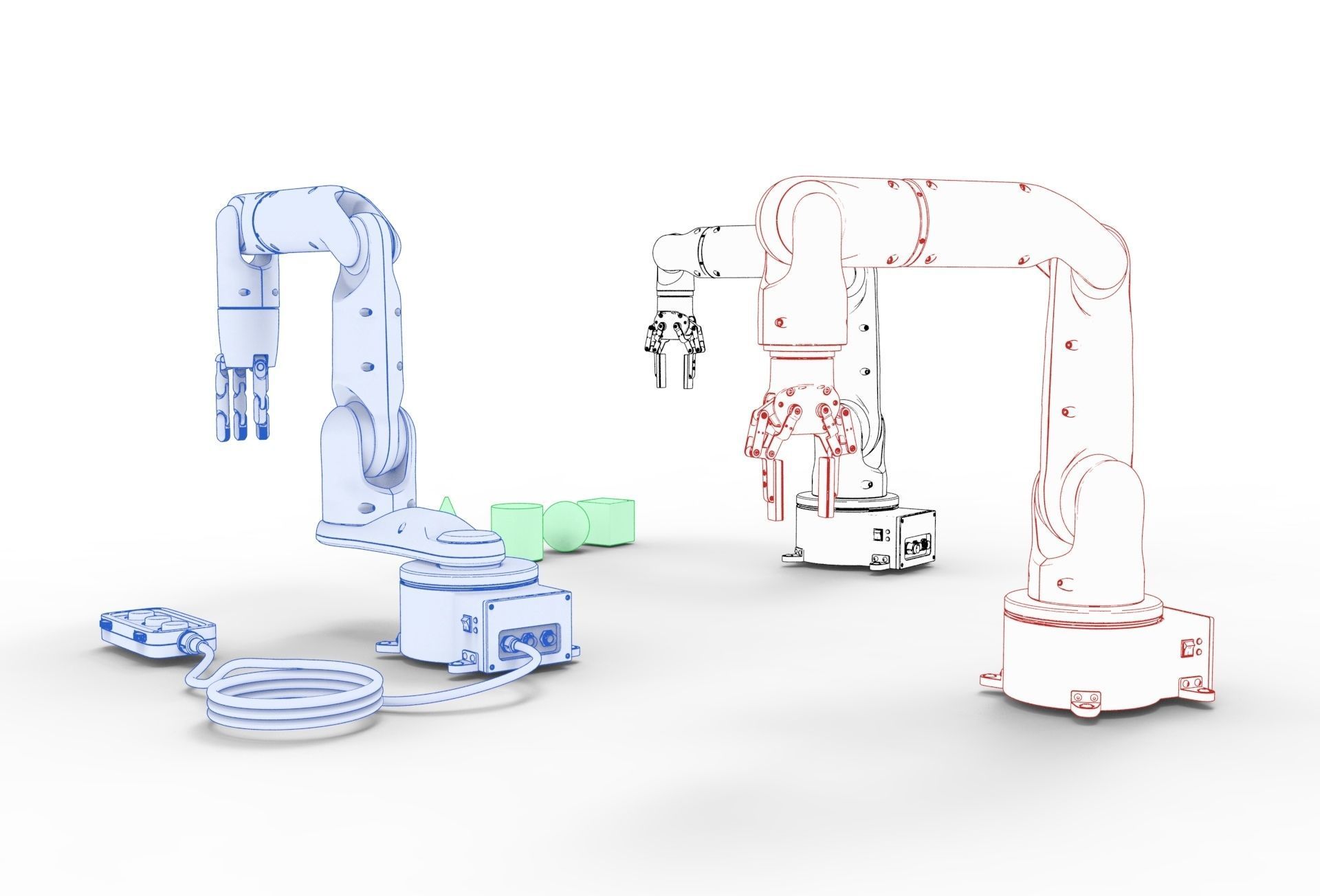 Industrial Robotic arms set 3D model_15