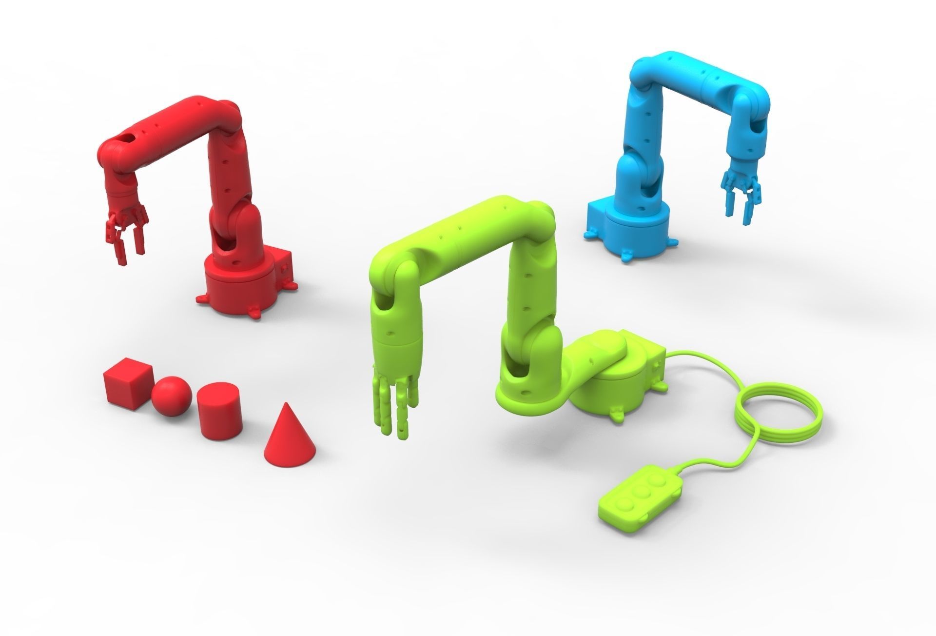 Industrial Robotic arms set 3D model_16