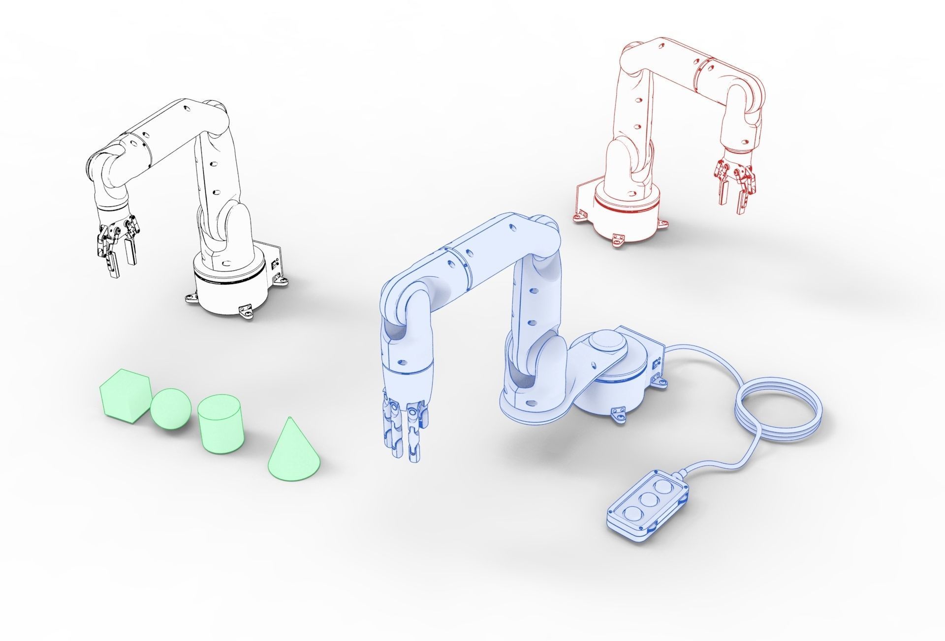 Industrial Robotic arms set 3D model_14