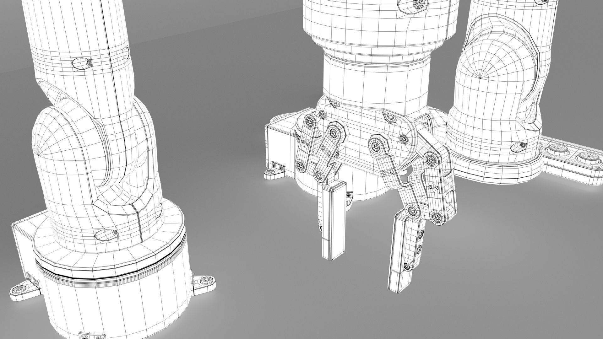 Industrial Robotic arms set 3D model_19