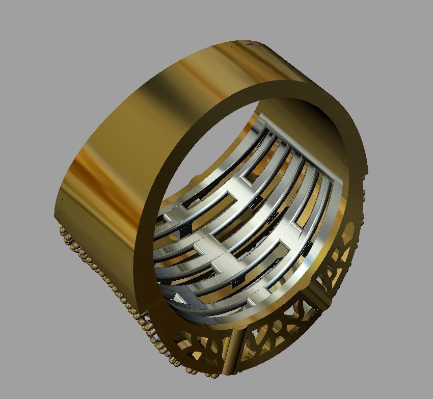 Gold ring 3D print model_1