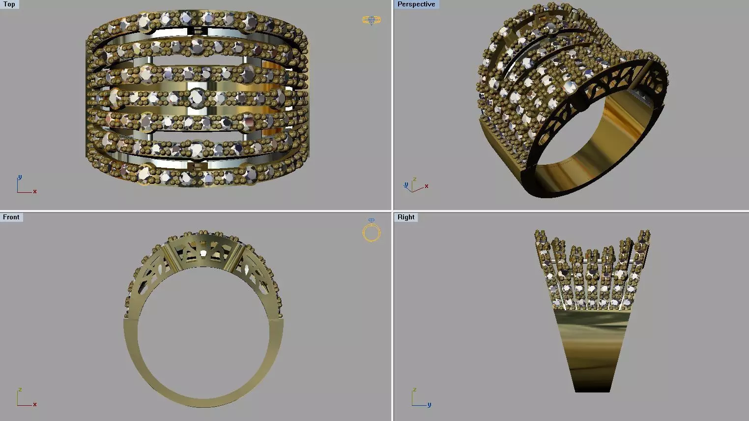 Gold ring 3D print model_0