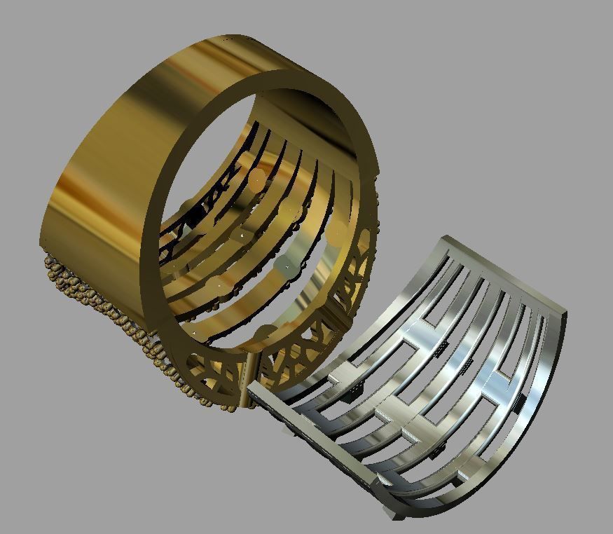 Gold ring 3D print model_2