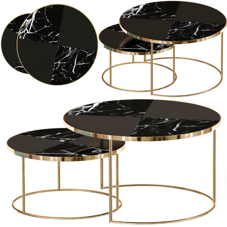 Modern Nesting Coffee Table 3D model_1