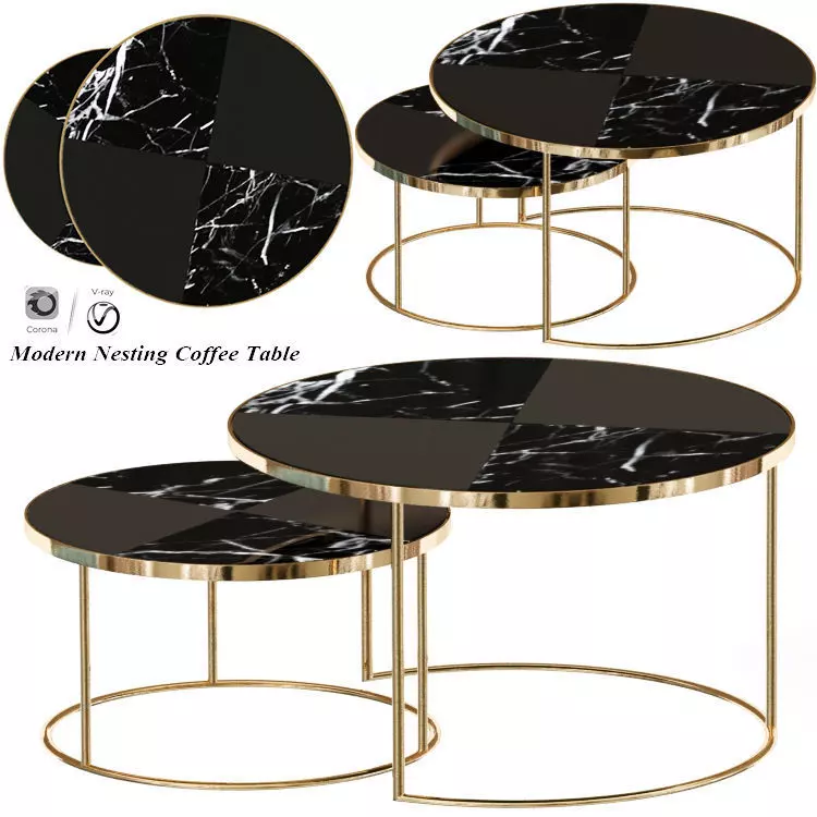 Modern Nesting Coffee Table 3D model_0