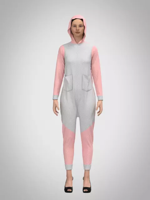 Marvelous Designer-Fashion Female Pajamas Low-poly 3D model_0