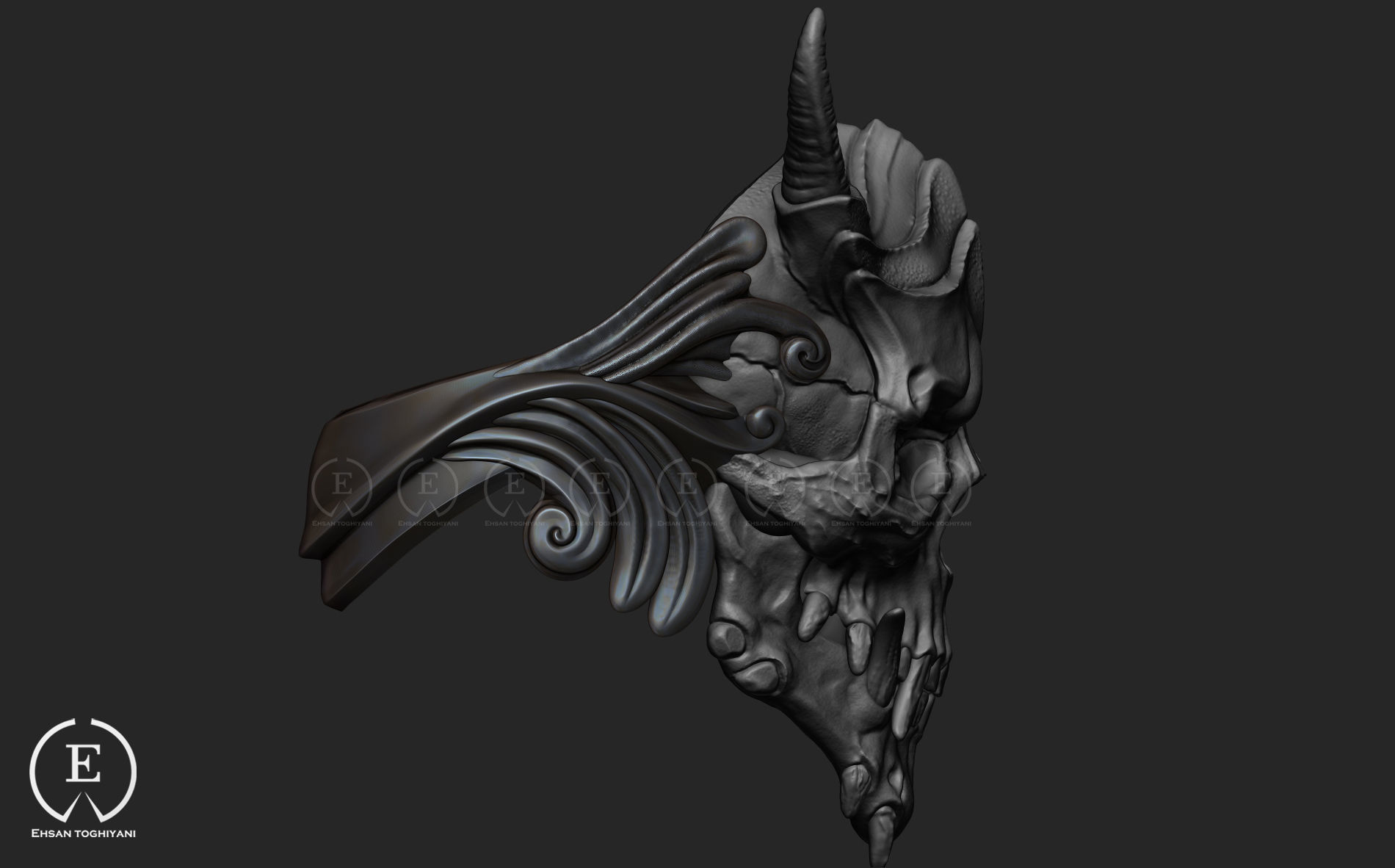 skull ring  3D print model_2