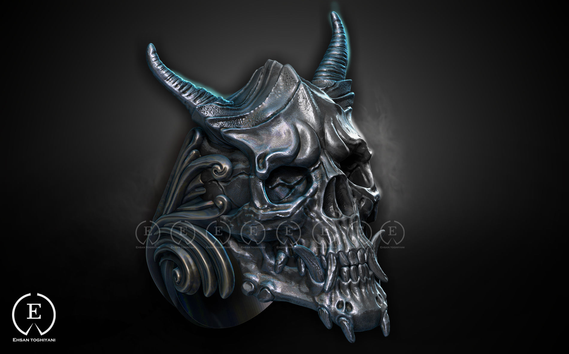 skull ring  3D print model_1