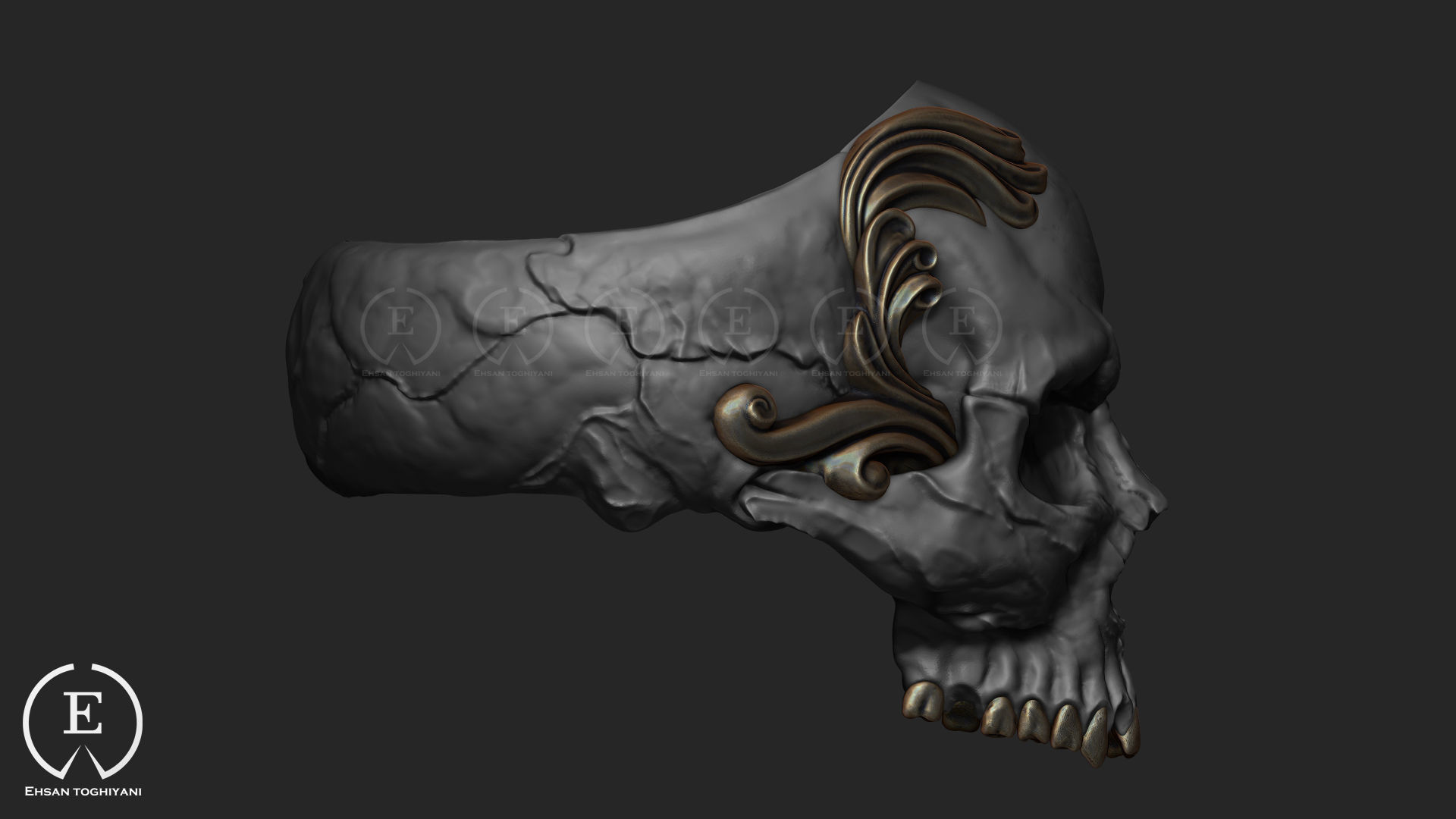skull ring 3D print model_3