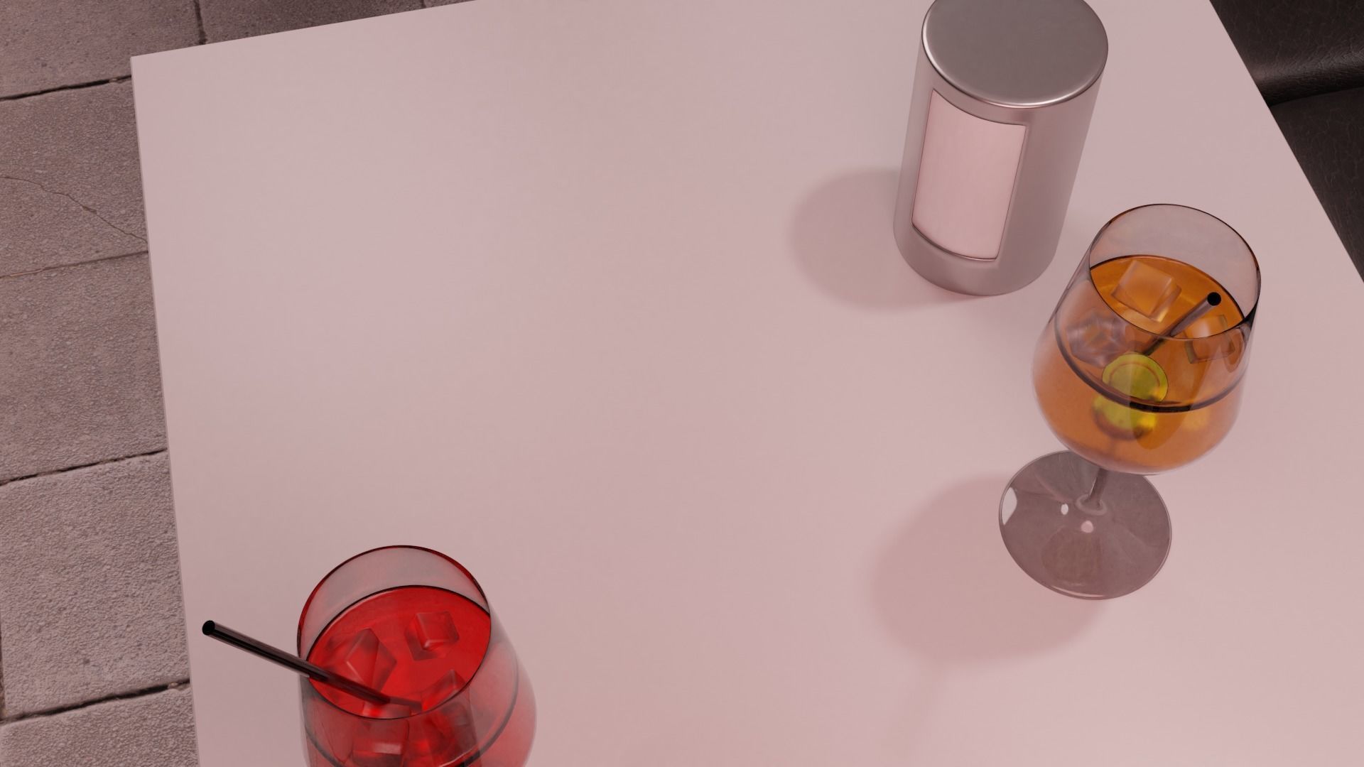 Modern Bar Scene intern at night 3D model_6