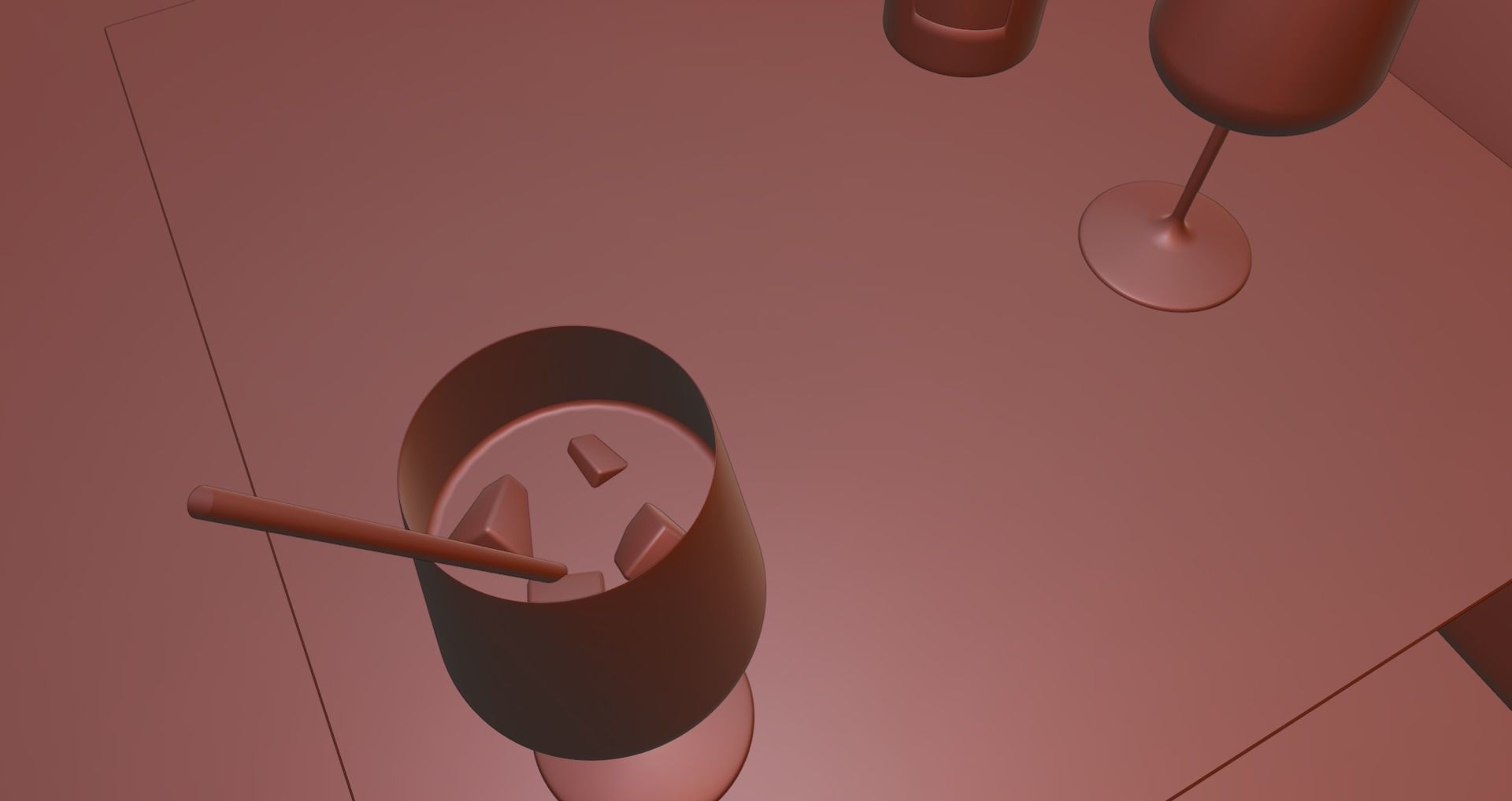 Modern Bar Scene intern at night 3D model_7