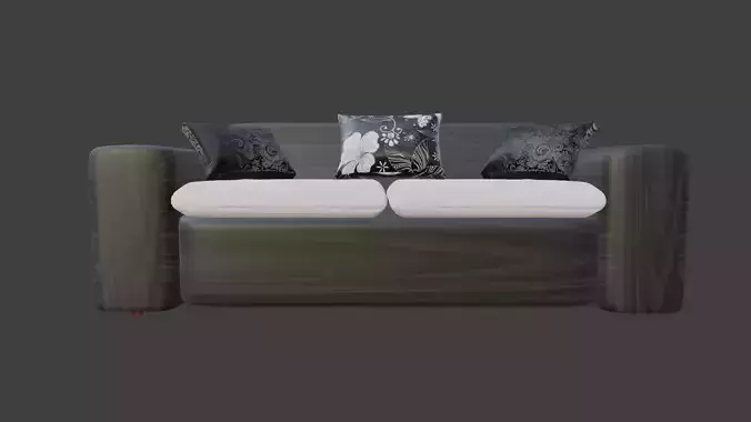 realistic sofa with pillows