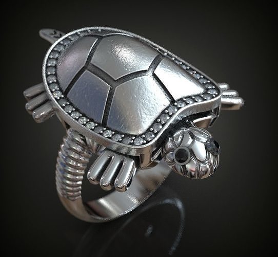 Turtle ring moving 3D print model