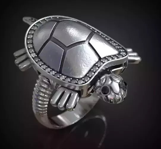 Turtle ring moving 3D print model