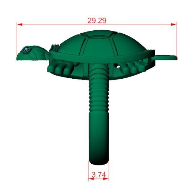Turtle ring moving 3D print model_10