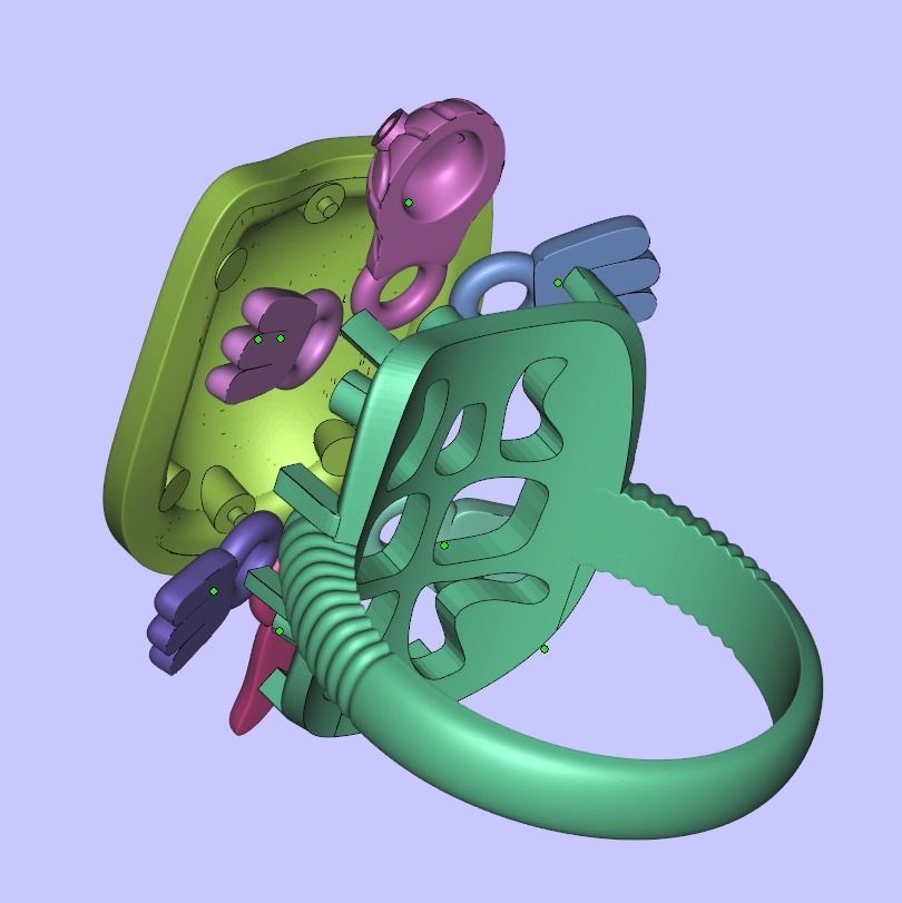 Turtle ring moving 3D print model_7