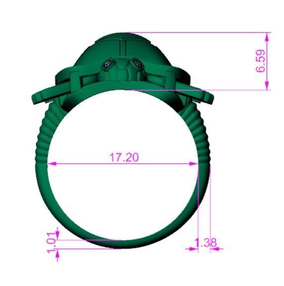 Turtle ring moving 3D print model_4