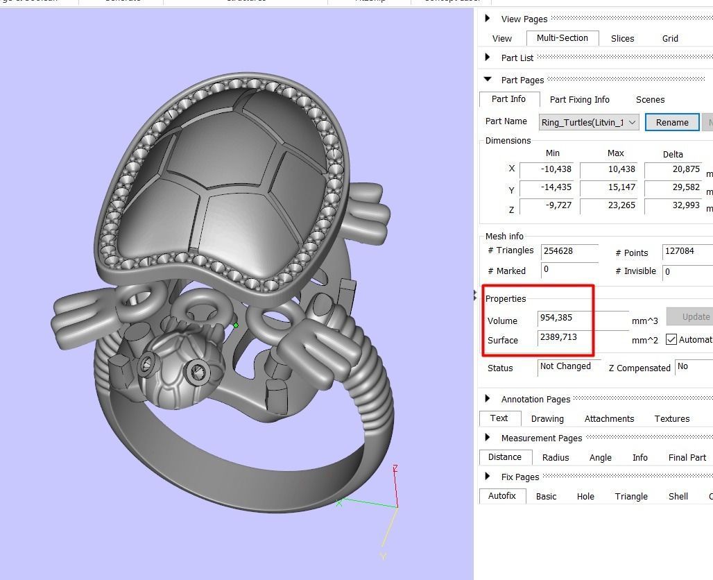 Turtle ring moving 3D print model_5