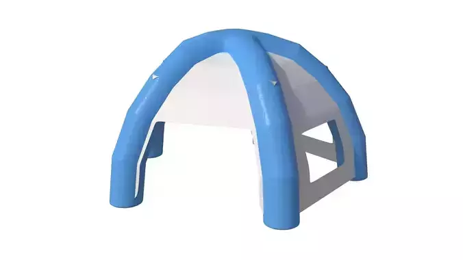 3D inflatable hemisphere tent with walls