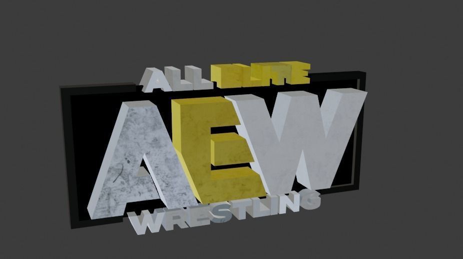 AEW Logo Pack - includes printable tracing stencil 3D model_1