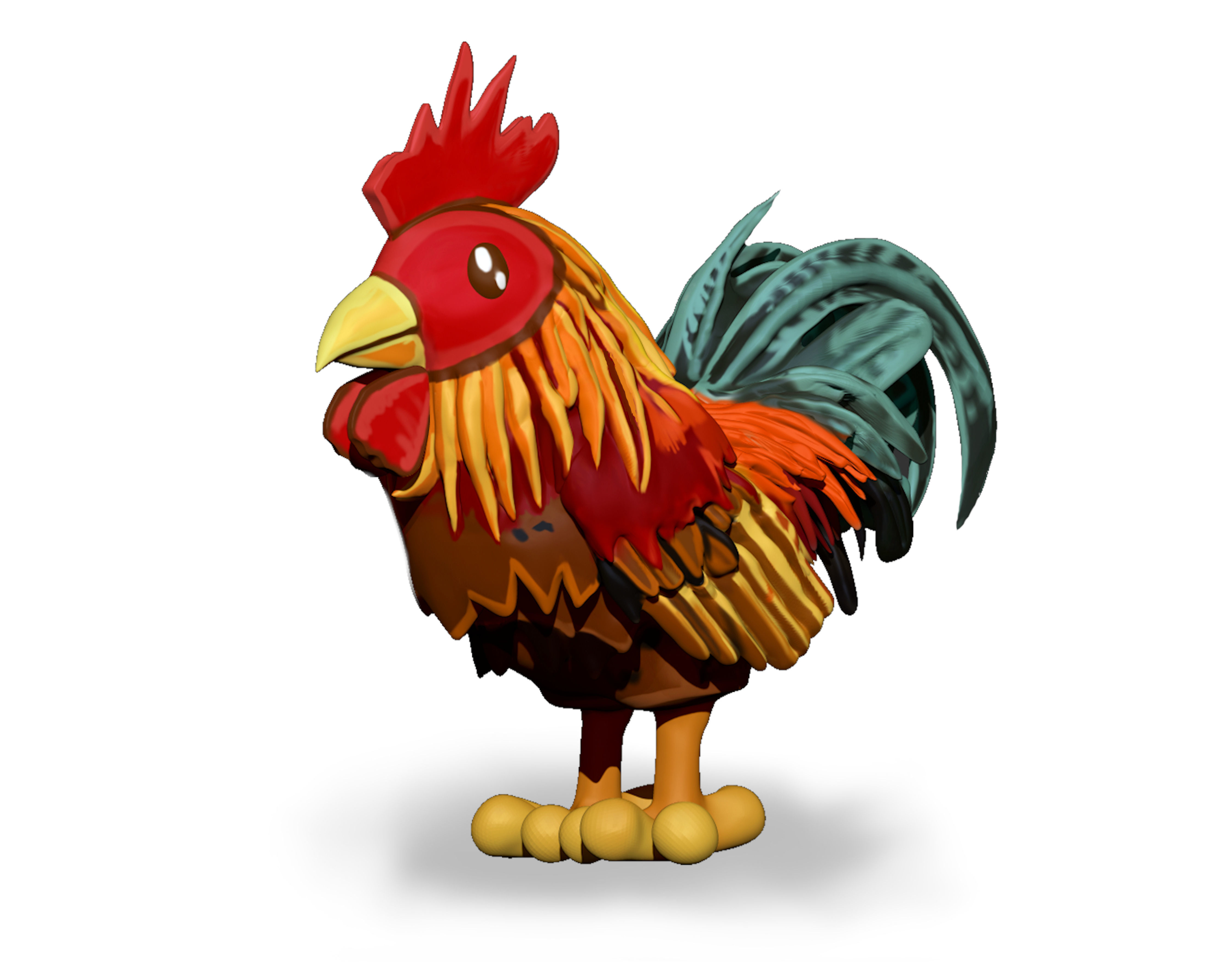 CG Rooster Sculpt 3D model_1