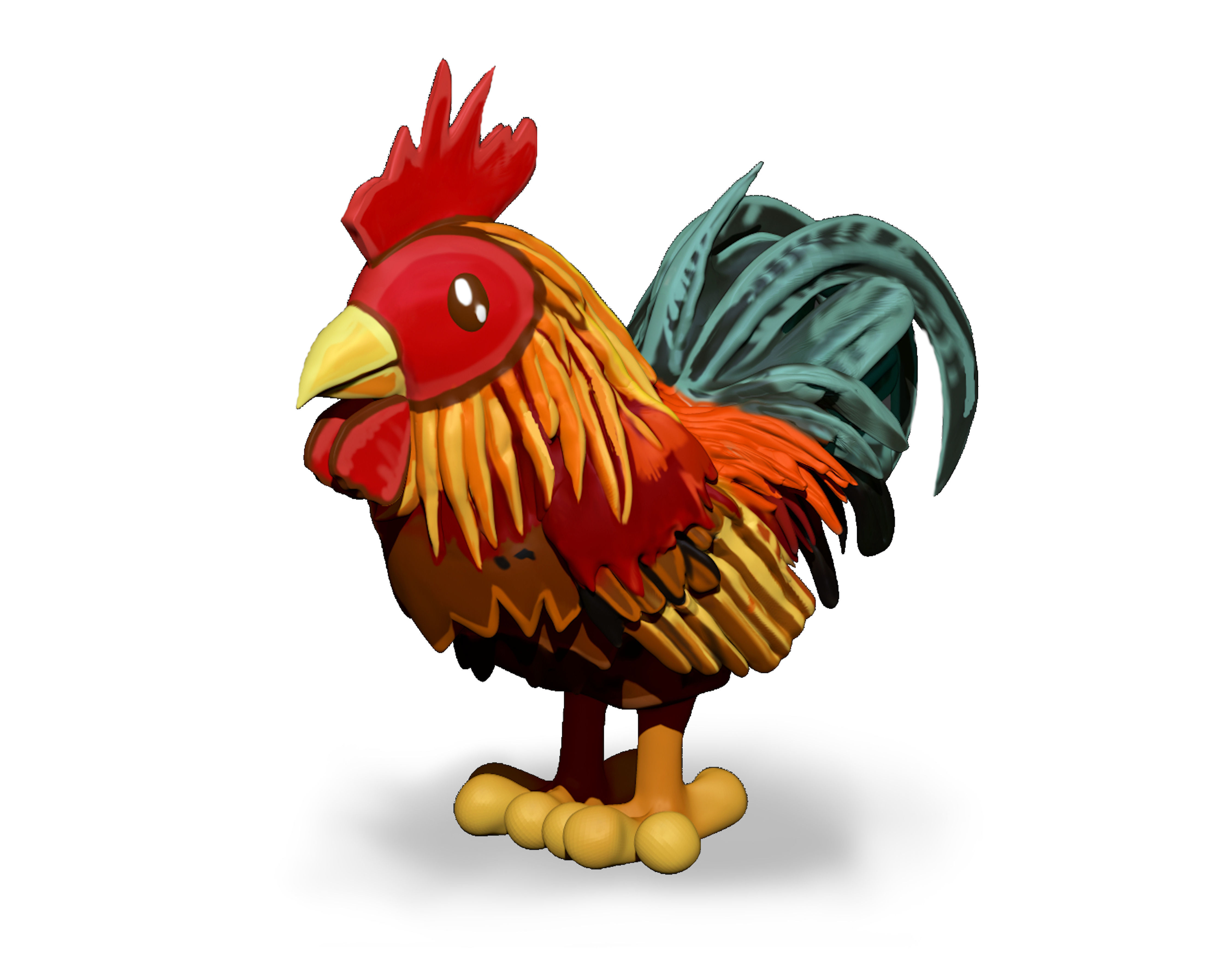 CG Rooster Sculpt 3D model_2