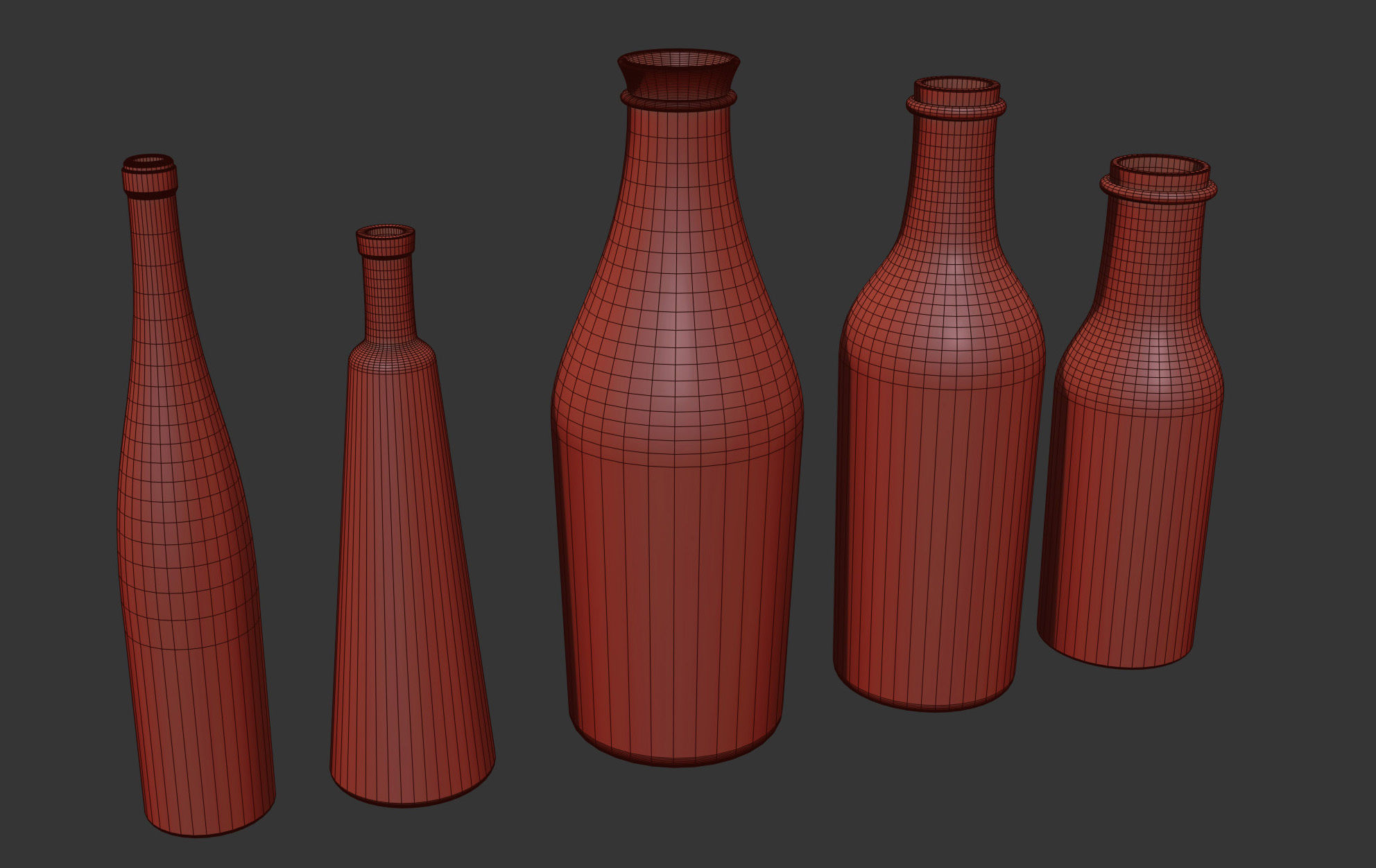 Old French Bottles Collection 3D model_13