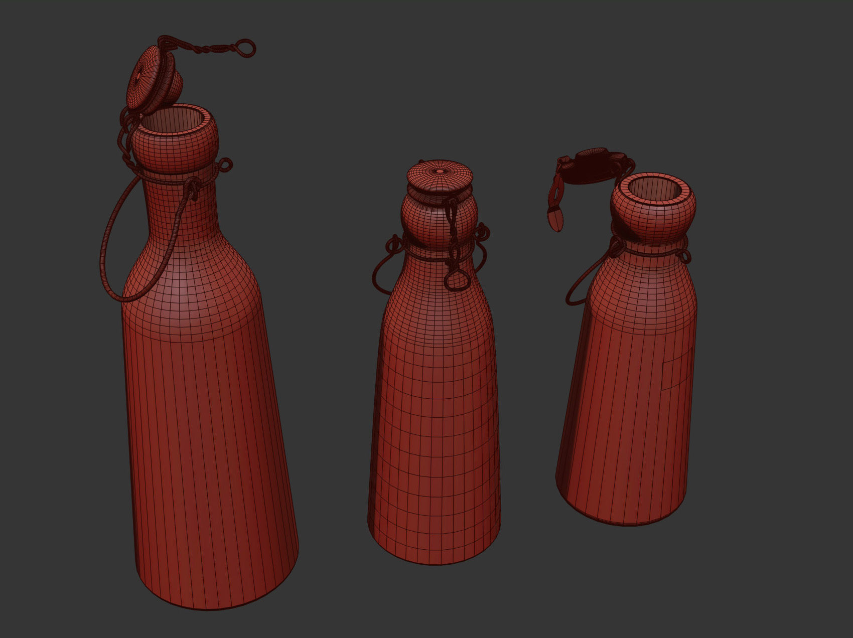 Old French Bottles Collection 3D model_9