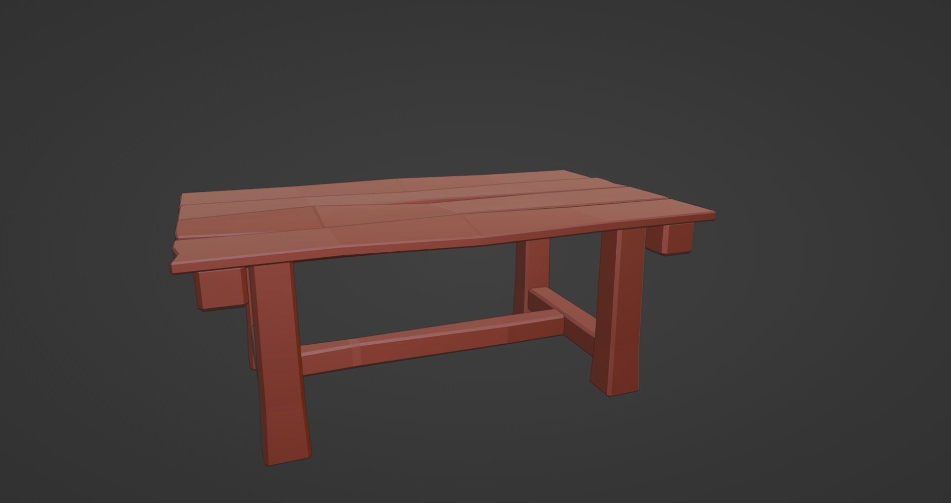 Medieval Wood Table Low-poly 3D model_8