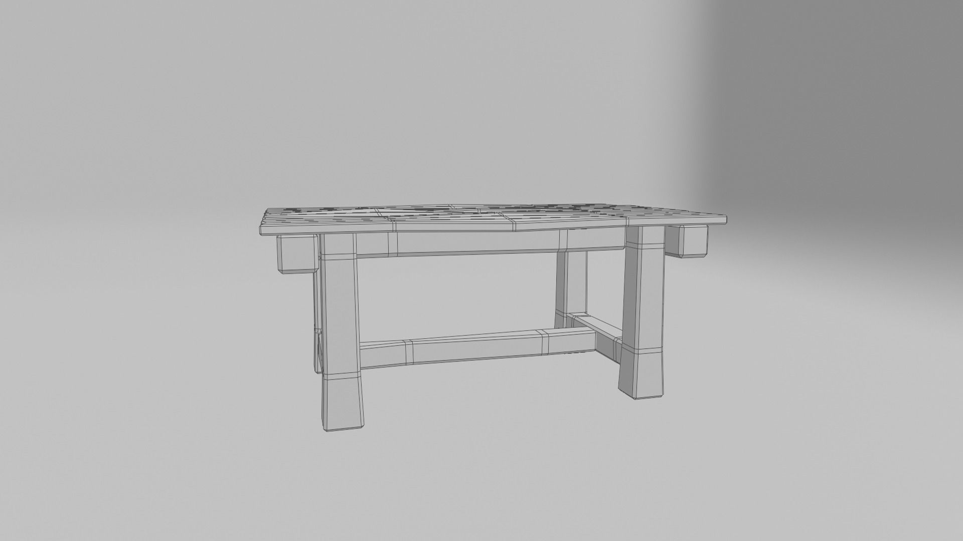 Medieval Wood Table Low-poly 3D model_12
