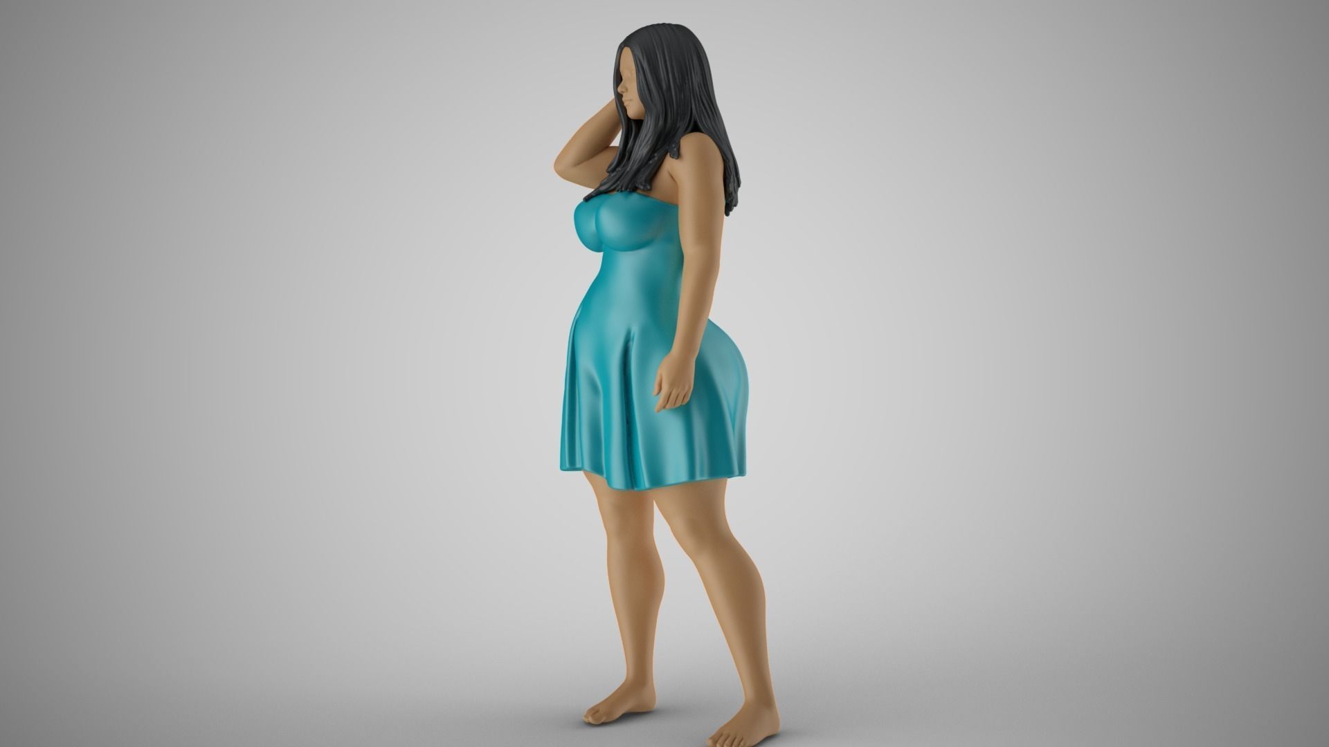 Plain Girl 2 3D print model_4