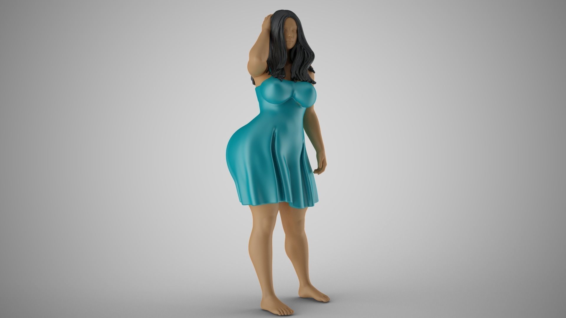Plain Girl 2 3D print model_10