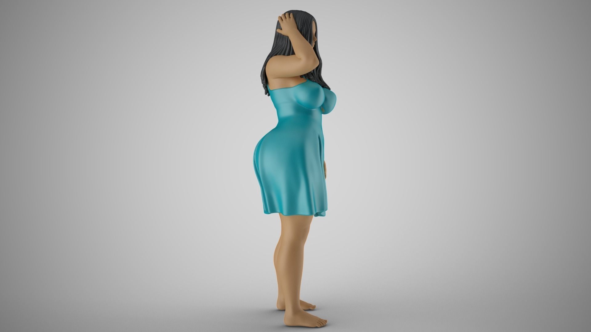 Plain Girl 2 3D print model_9