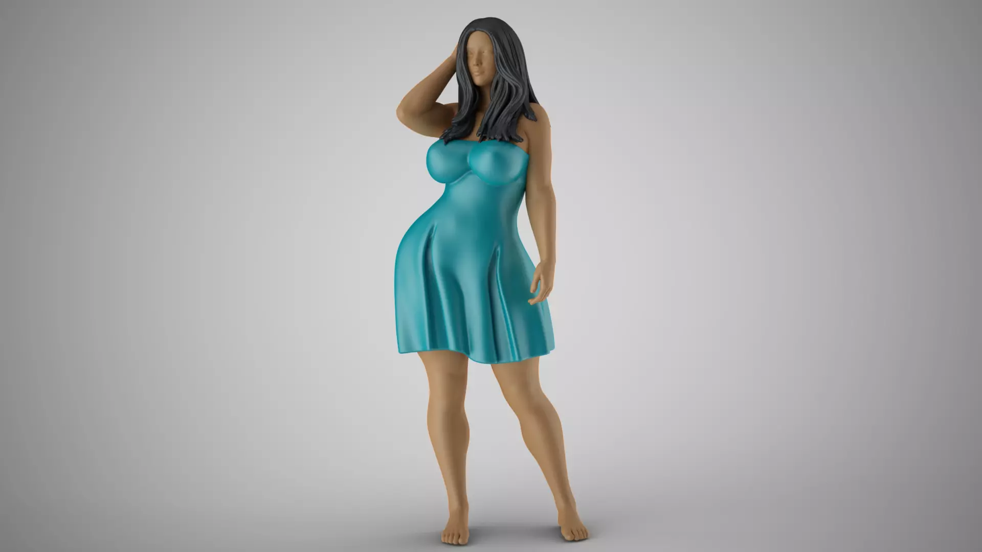 Plain Girl 2 3D print model_0