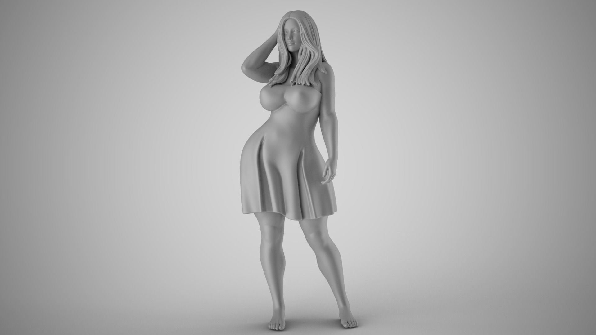 Plain Girl 2 3D print model_2