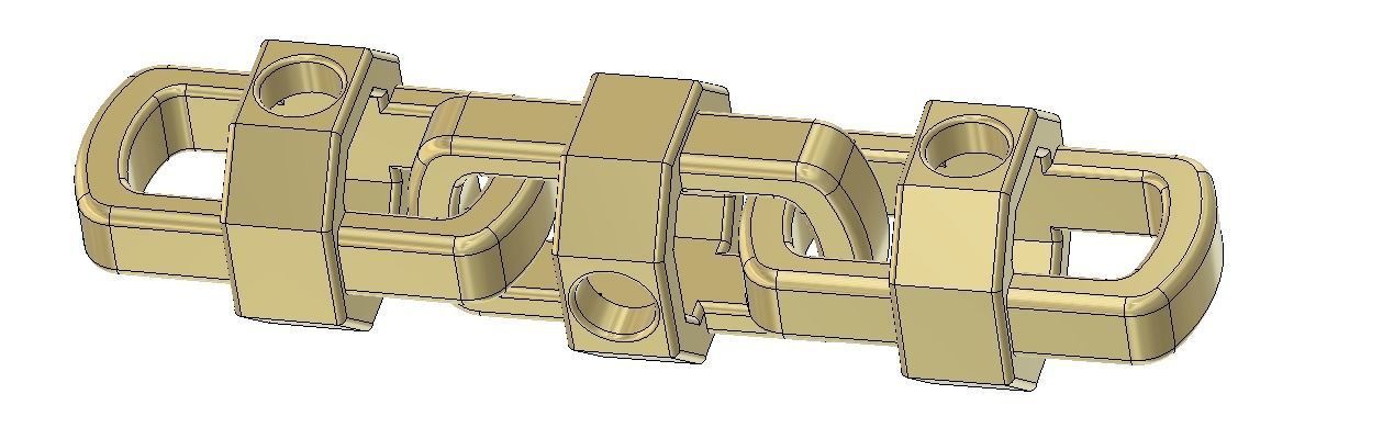 hexagonal chain link 3D print model_3