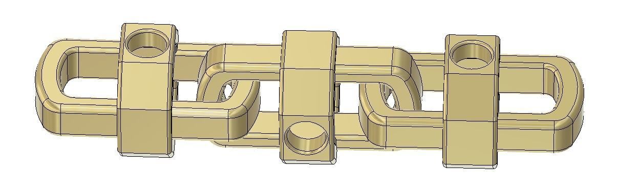hexagonal chain link 3D print model_6