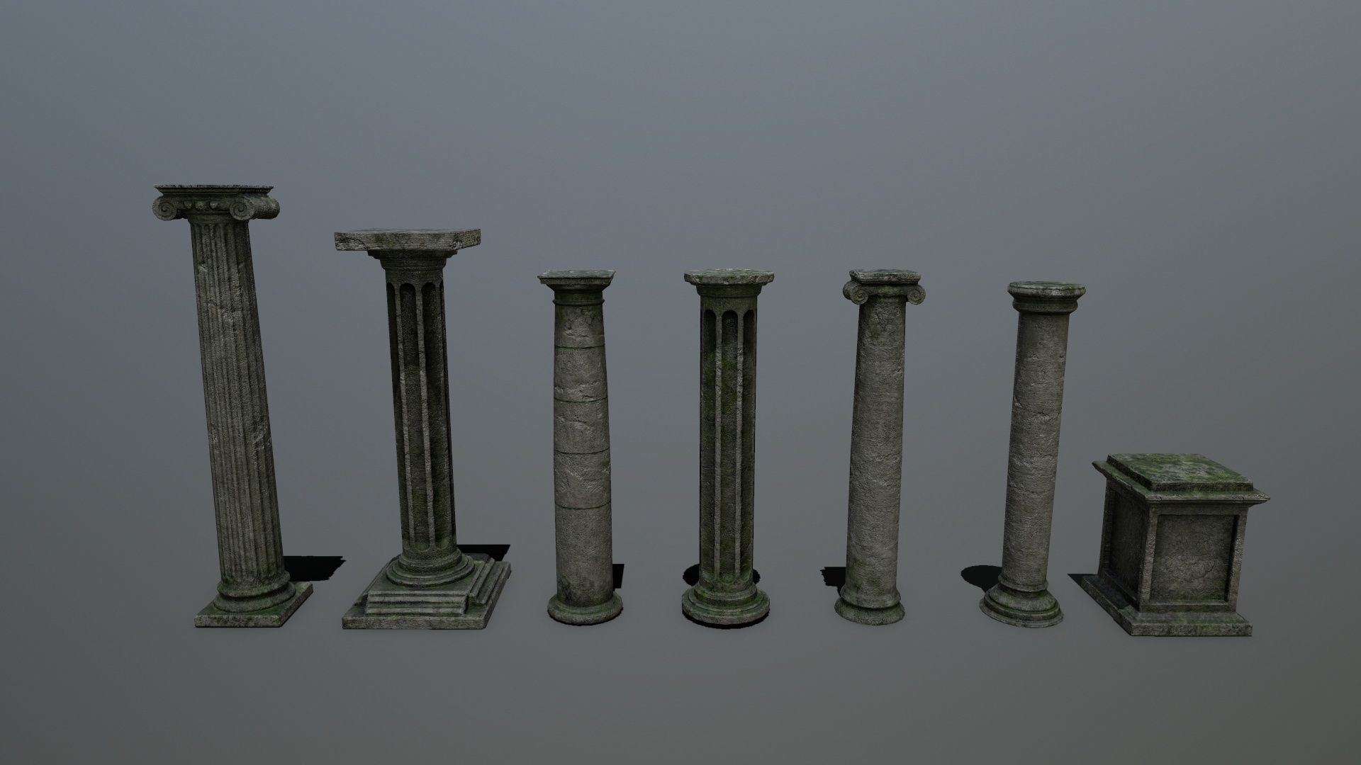 old ruin set Low-poly 3D model_7