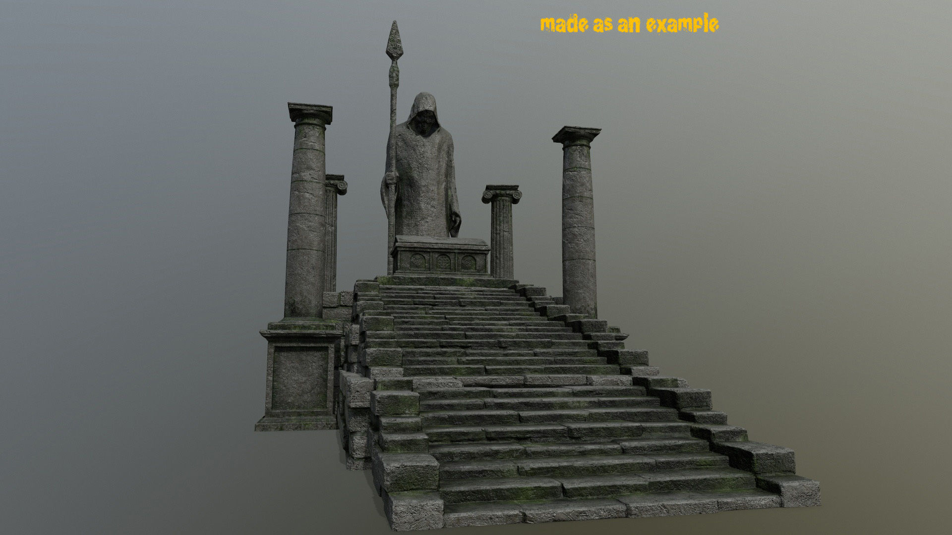 old ruin set Low-poly 3D model_2