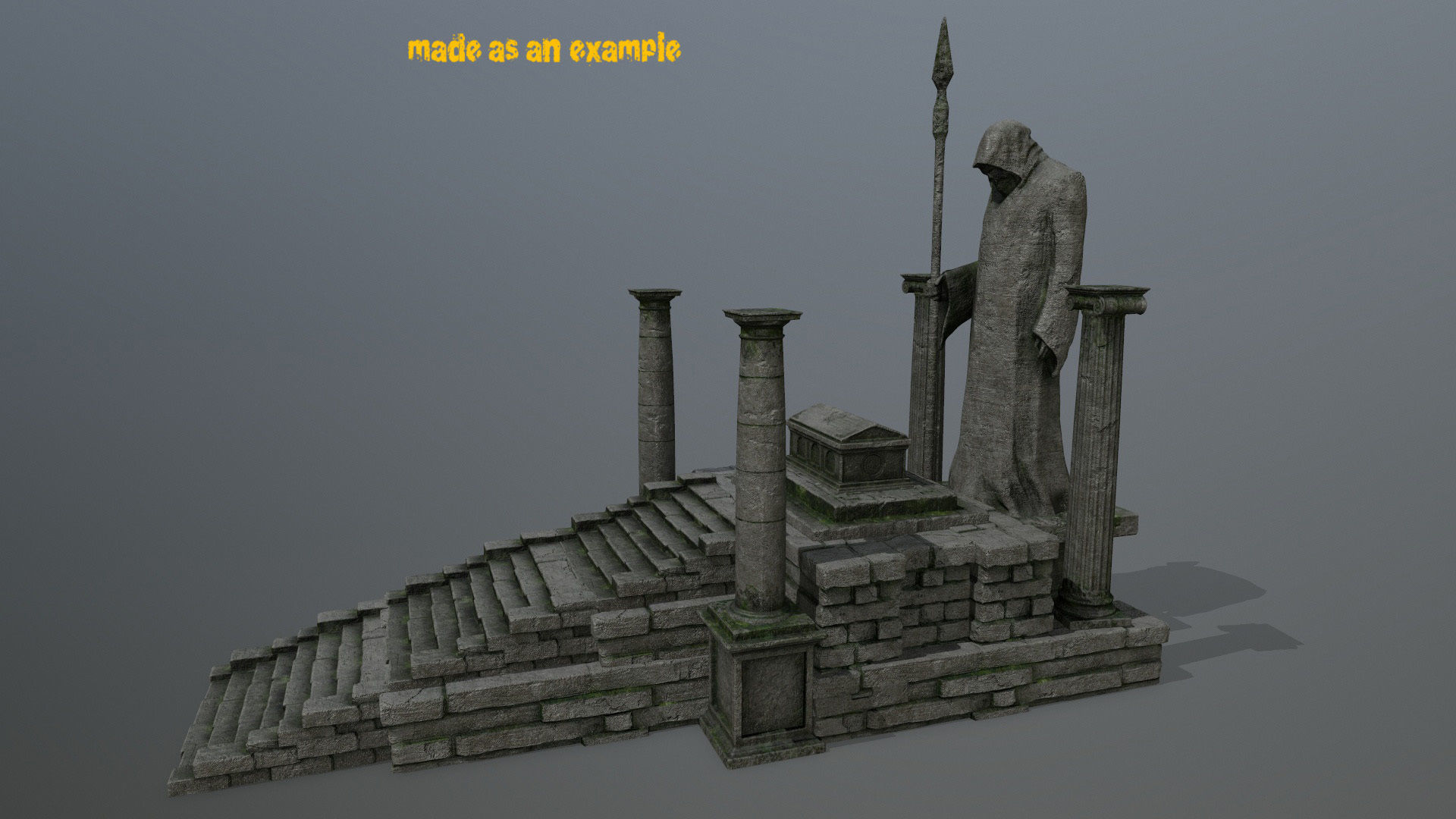 old ruin set Low-poly 3D model_1