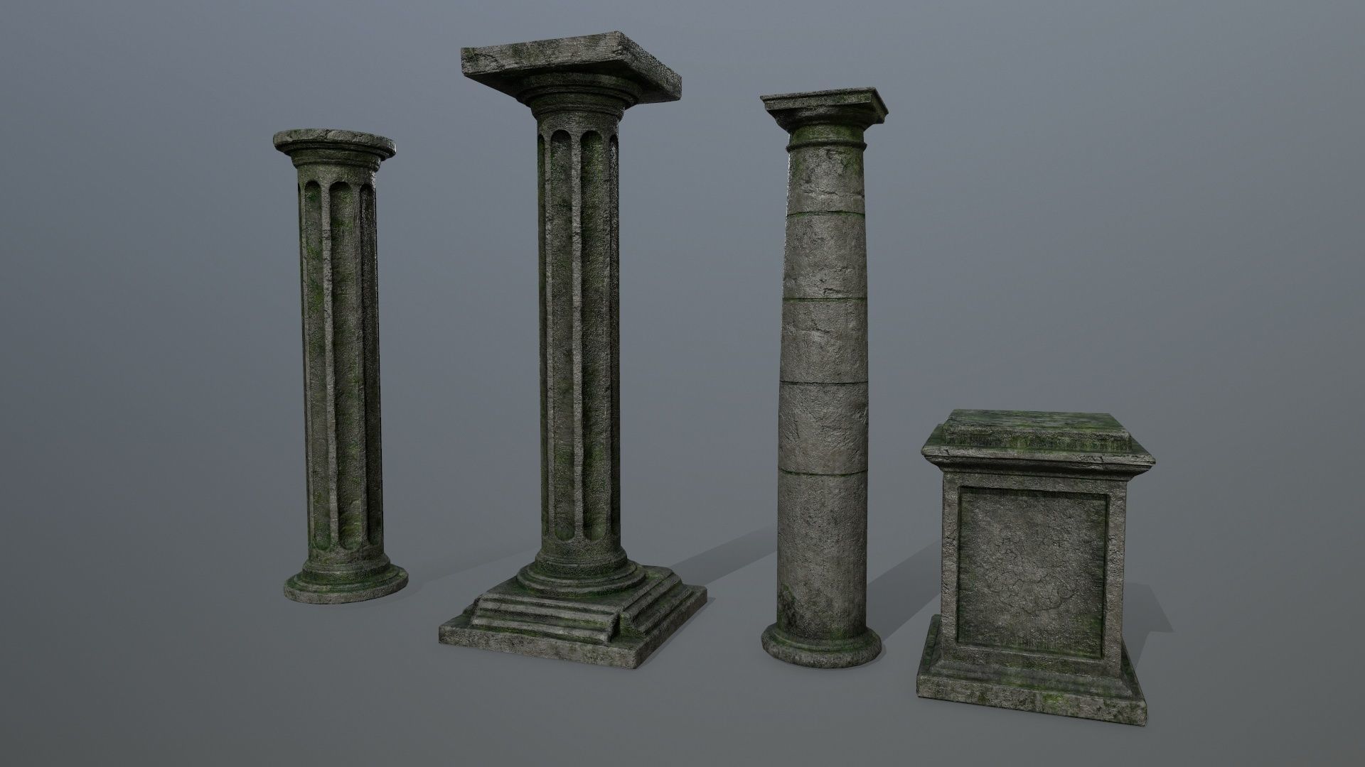 old ruin set Low-poly 3D model_19