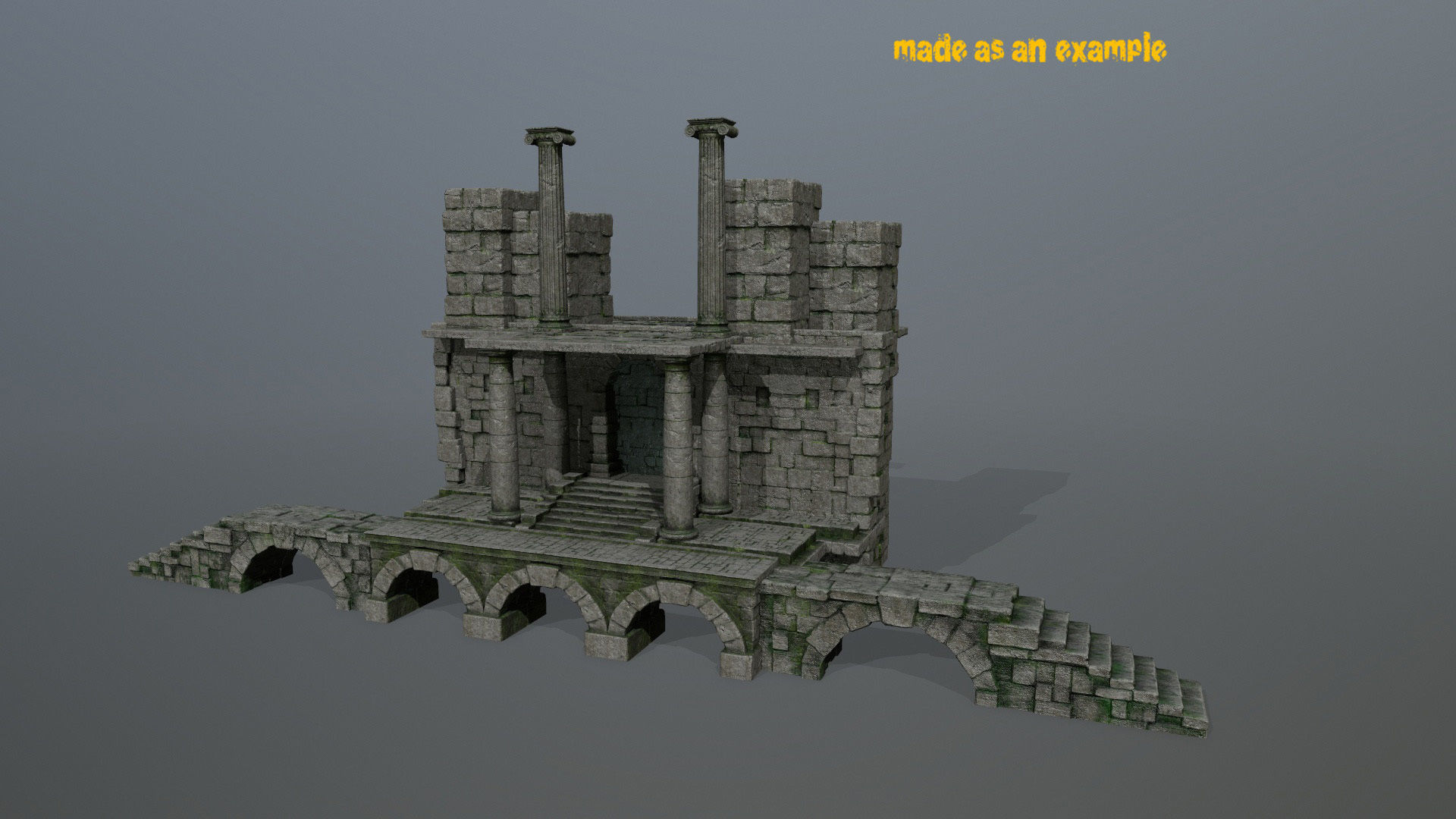 old ruin set Low-poly 3D model_9