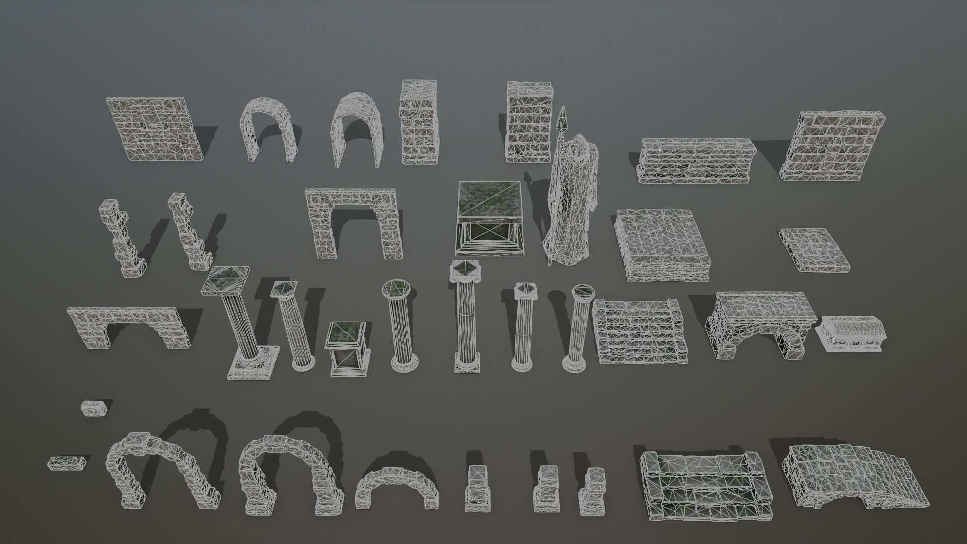 old ruin set Low-poly 3D model_22