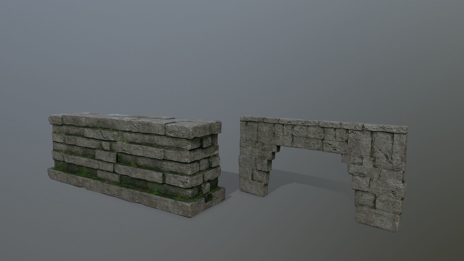old ruin set Low-poly 3D model_13