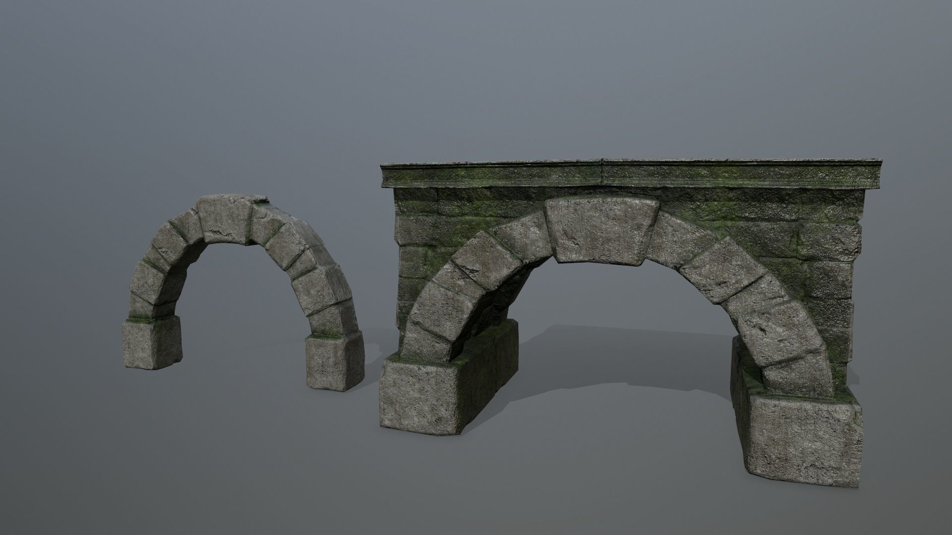 old ruin set Low-poly 3D model_16
