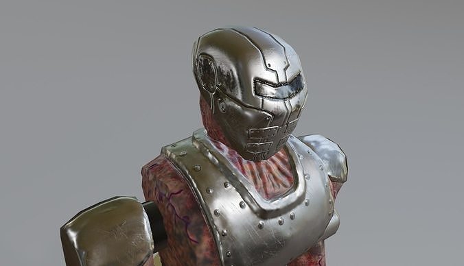 Cyborg Monster Robot Low-poly 3D model