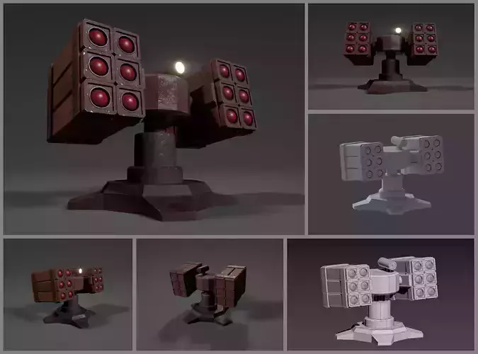 Simple stylized missile turret