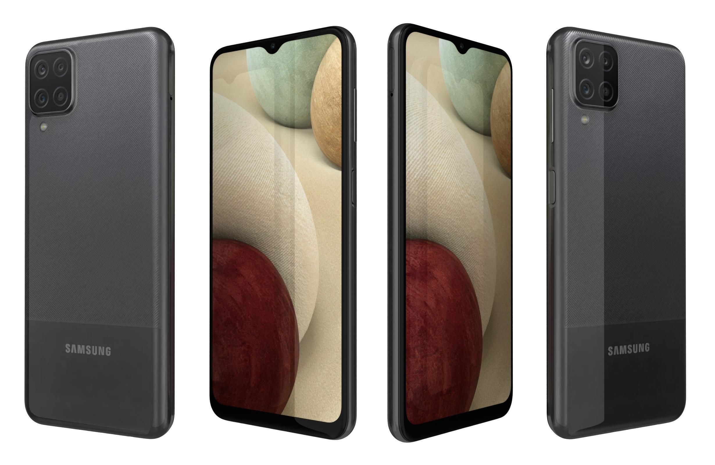 Samsung Galaxy A12 Black 3D model_3